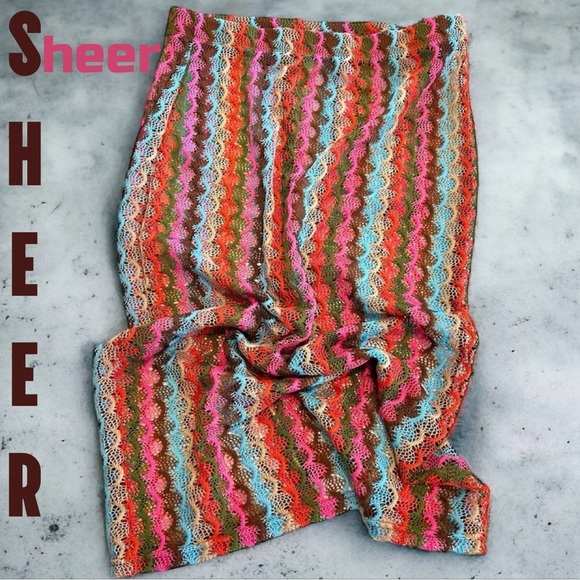 Sheer skirt. Trending. Colorful. Screams summer!! - Picture 1 of 15